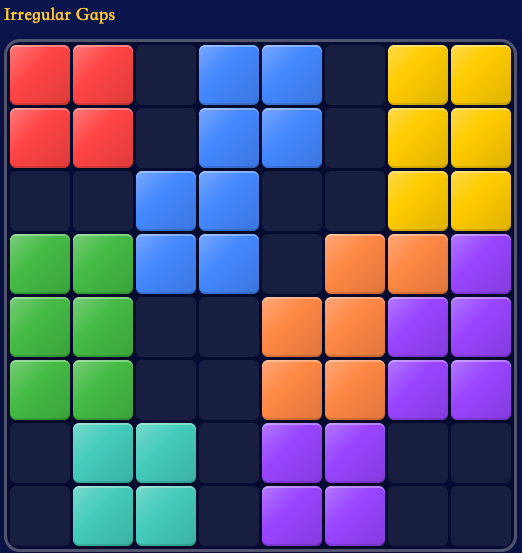 Crowded board with irregular gaps
